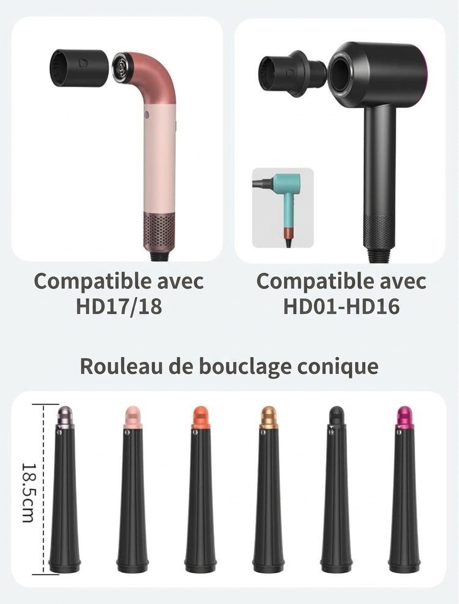 Accessoires pour boucleur à enroulement automatique 2 en 1 compatibles avec le styler Airwrap