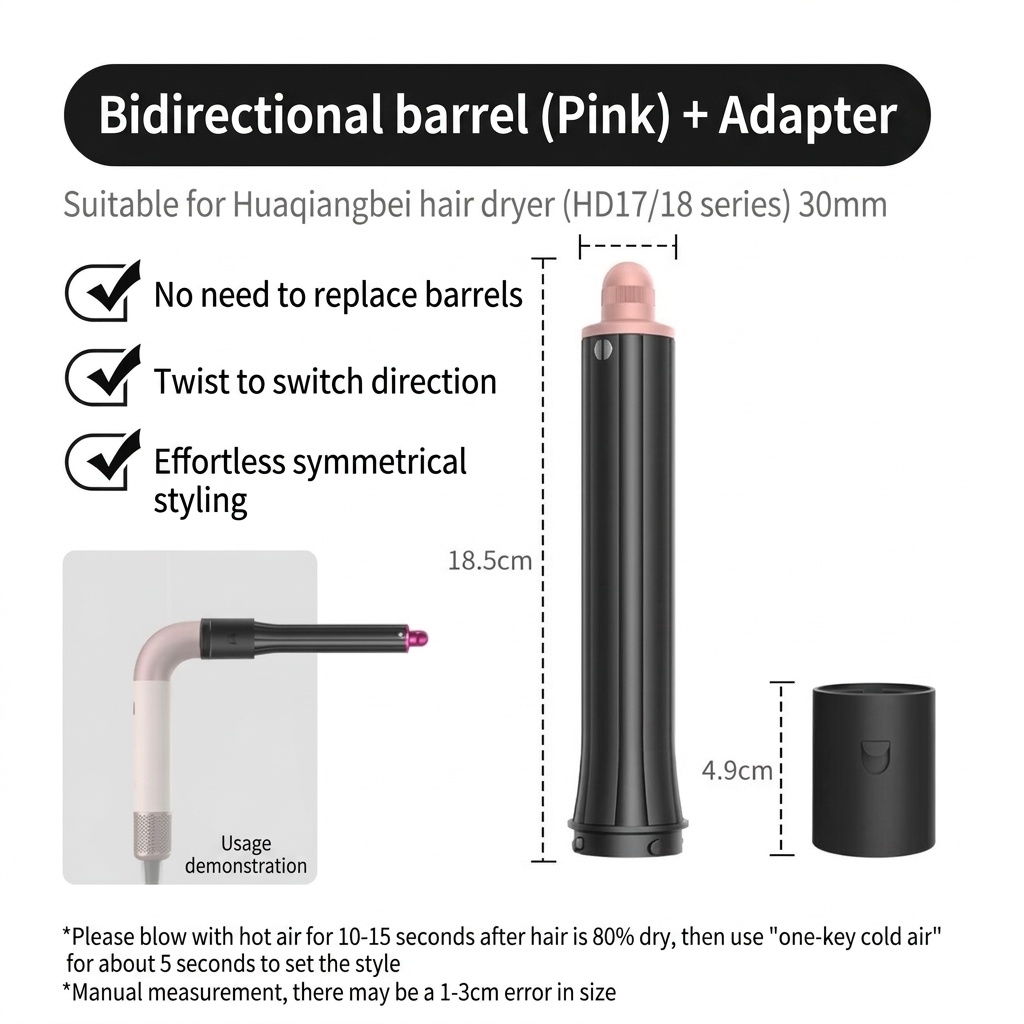 2-Way Auto-Wrap Hair Curler Attachments Compatible with Airwrap Styler