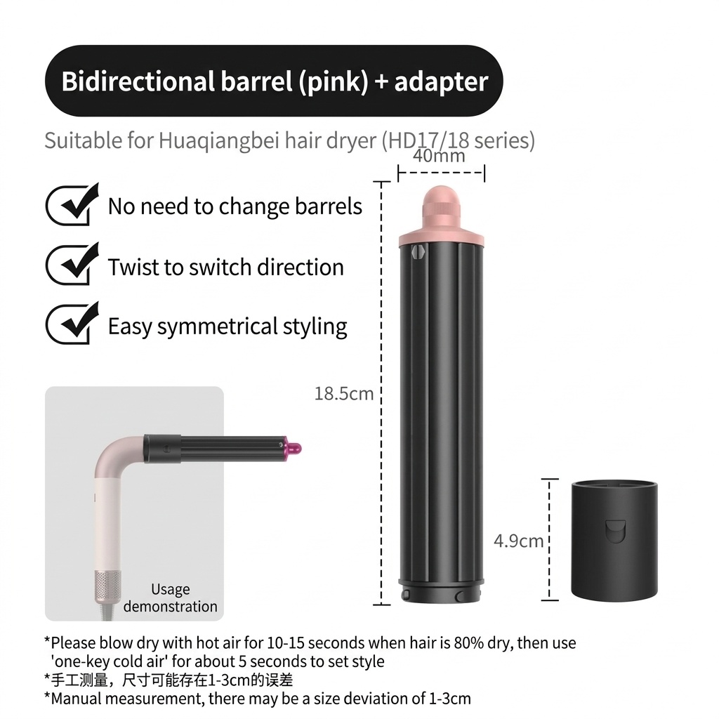 2-Way Auto-Wrap Hair Curler Attachments Compatible with Airwrap Styler