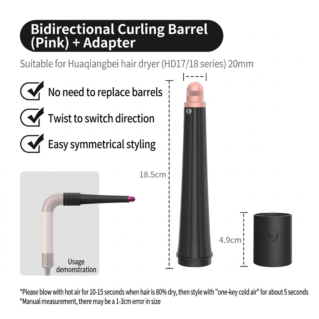 2-Way Auto-Wrap Hair Curler Attachments Compatible with Airwrap Styler