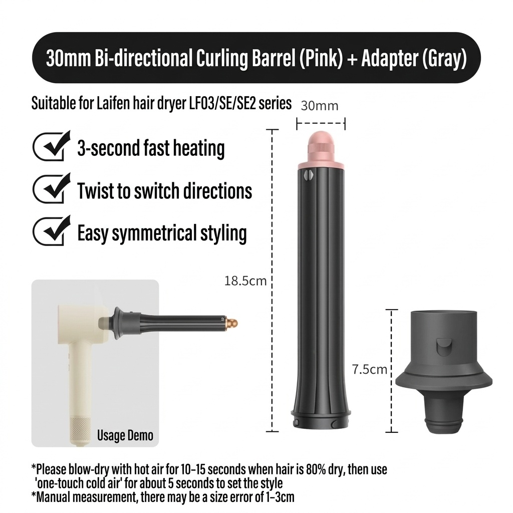 2-Way Auto-Wrap Hair Curler Attachments Compatible with Airwrap Styler