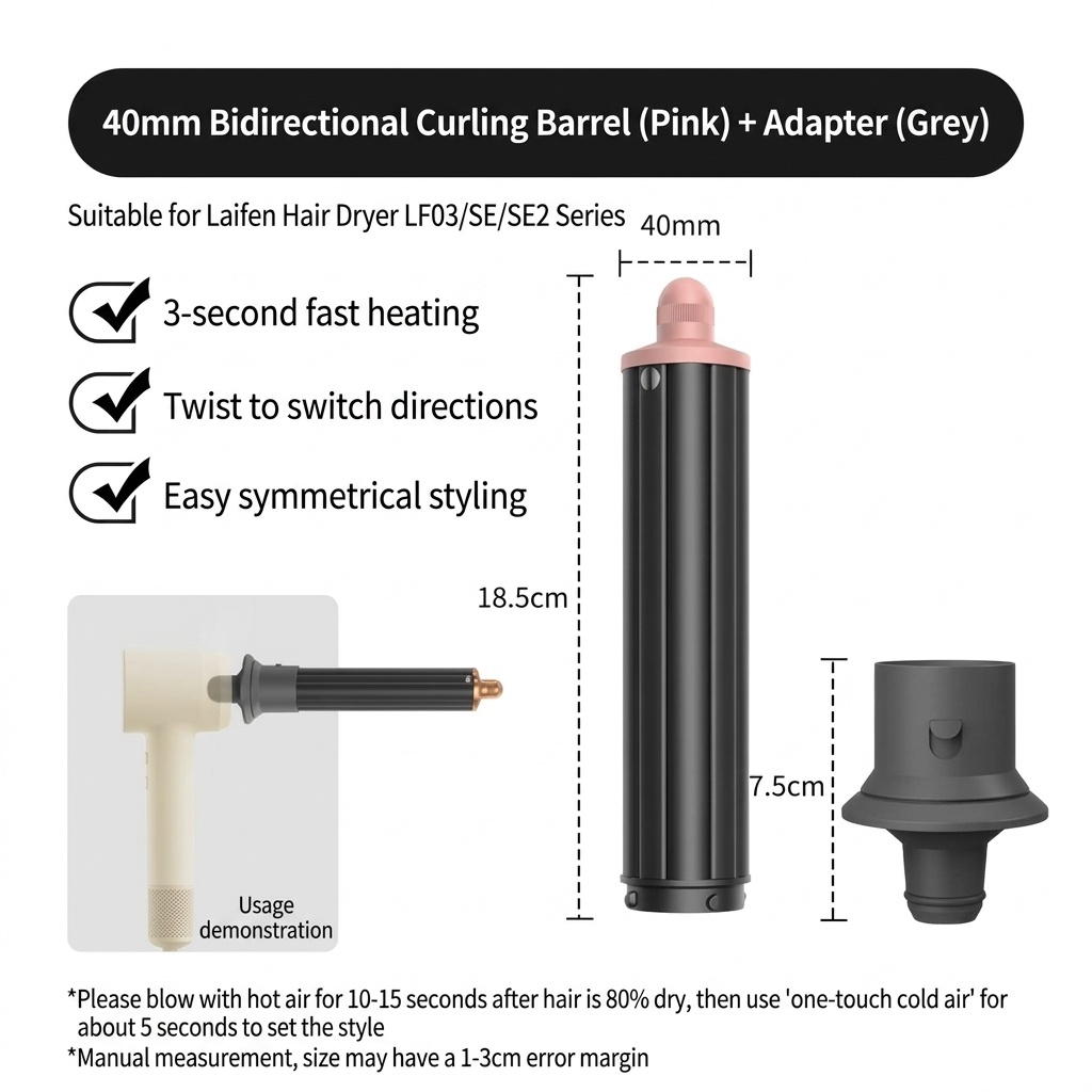 2-Way Auto-Wrap Hair Curler Attachments Compatible with Airwrap Styler