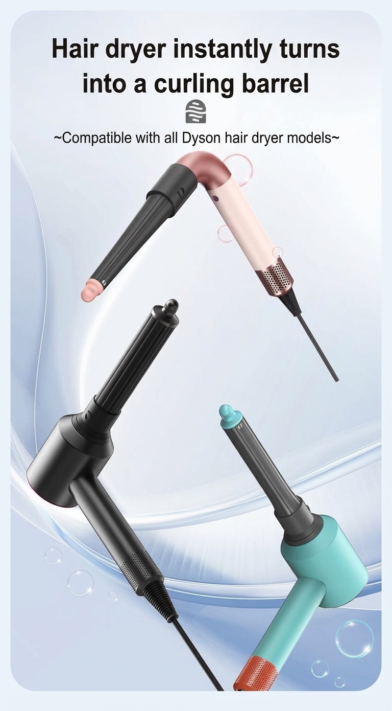 2-Way Auto-Wrap Hair Curler Attachments Compatible with Airwrap Styler