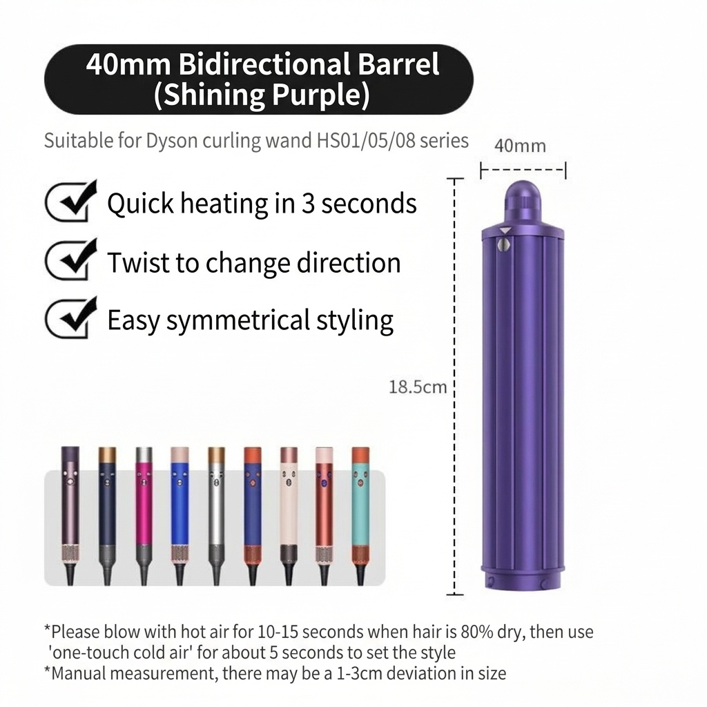 2-Way Auto-Wrap Hair Curler Attachments Compatible with Airwrap Styler