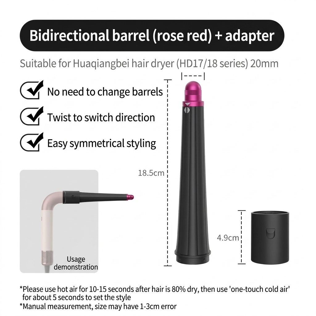 2-Way Auto-Wrap Hair Curler Attachments Compatible with Airwrap Styler