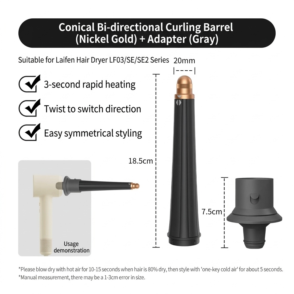 2-Way Auto-Wrap Hair Curler Attachments Compatible with Airwrap Styler