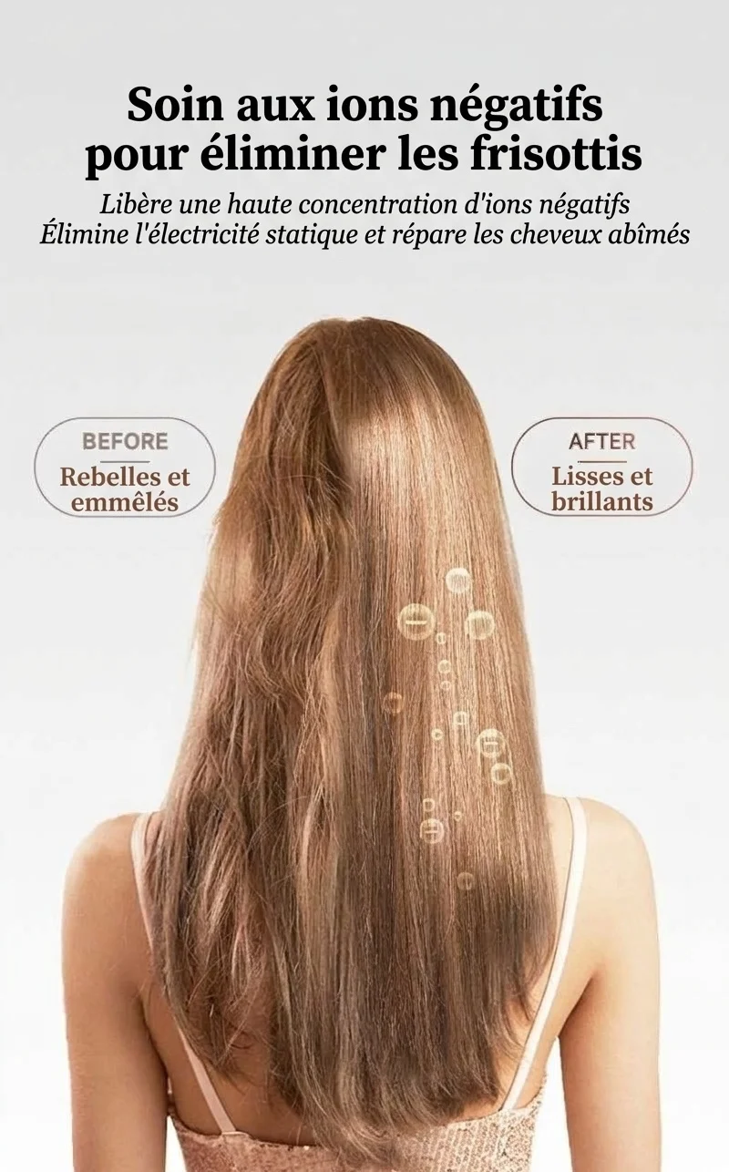 Sèche-cheveux et lisseur ionique 2 en 1 avec contrôle intelligent de la température