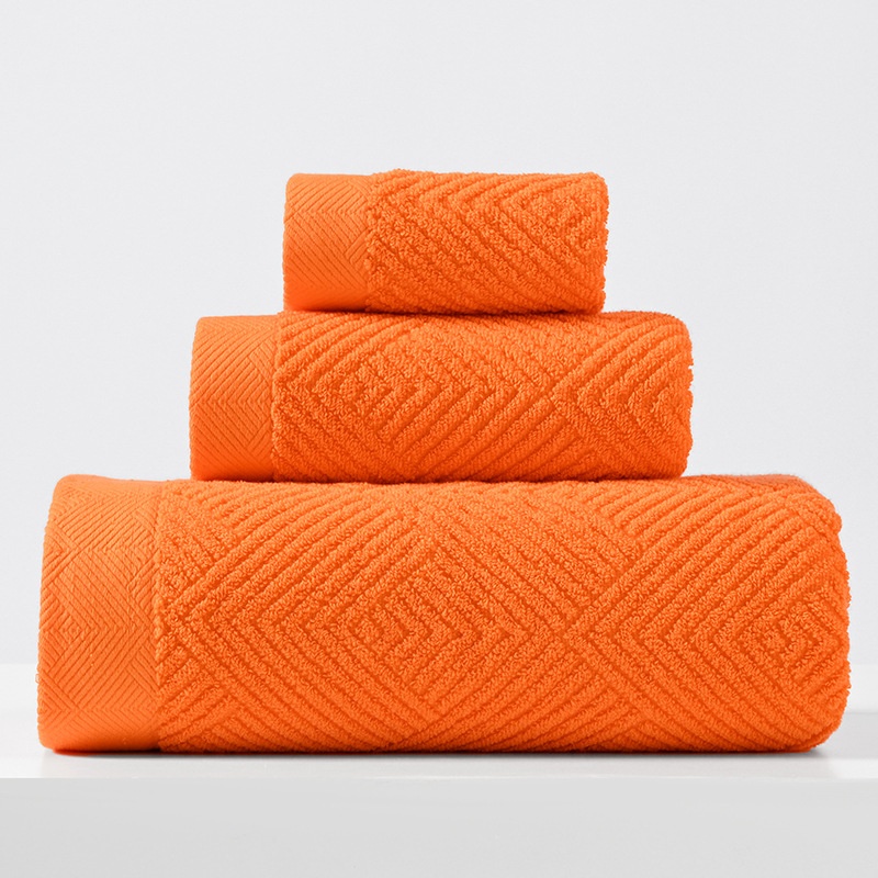 Soft Premium Cotton Textured Diamond Terry 3-Piece Towel Set