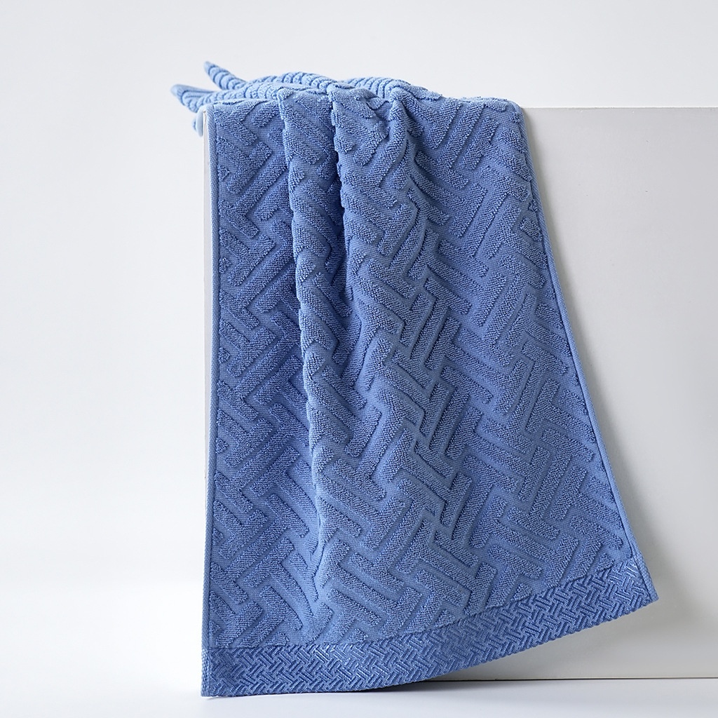 Cotton Geometric Terry Towel 2-Piece Set - Absorbent & Soft