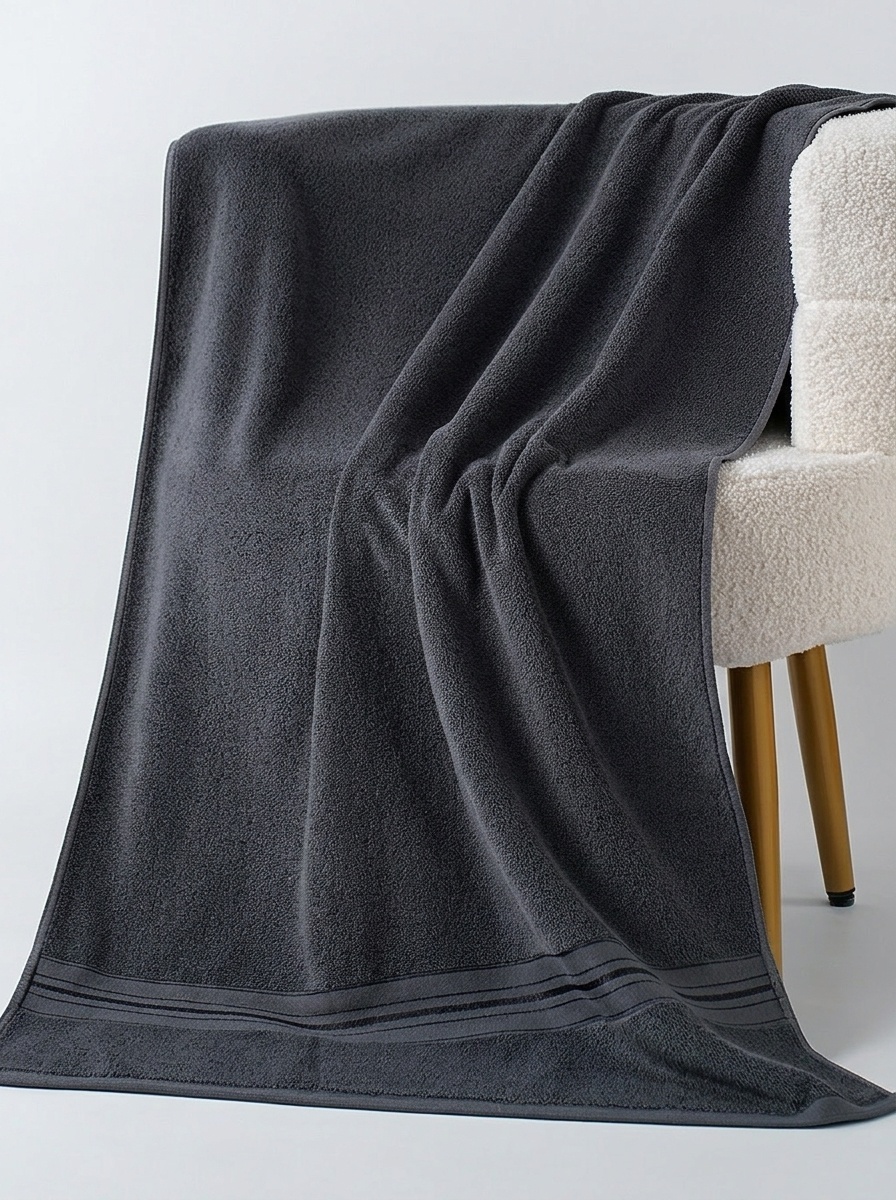 Plush Terry Cotton Bath Towel - Absorbent & Soft
