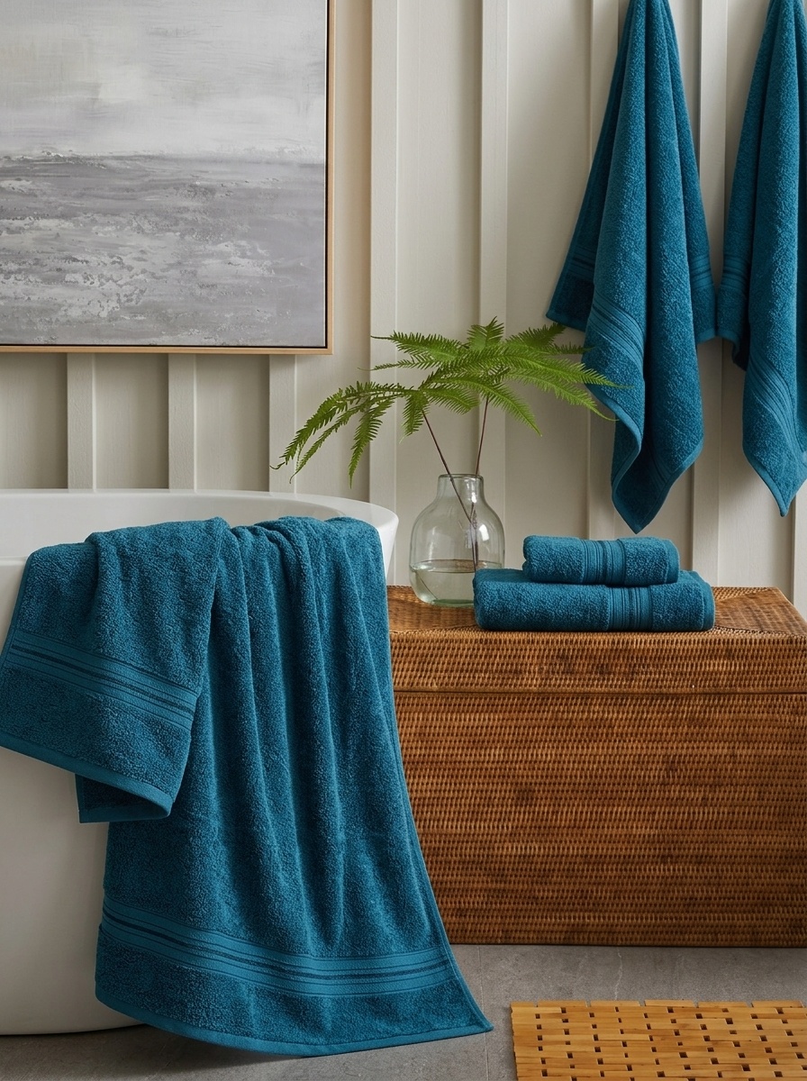 Plush Terry Cotton Bath Towel - Absorbent & Soft