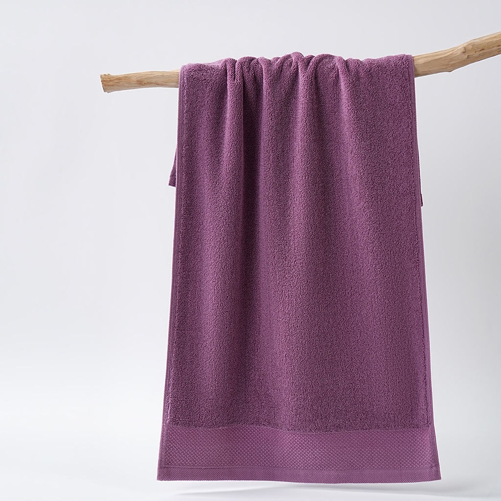Cotton Plush Terry Bath Towel Set with Dobby Border - 2-Piece Set