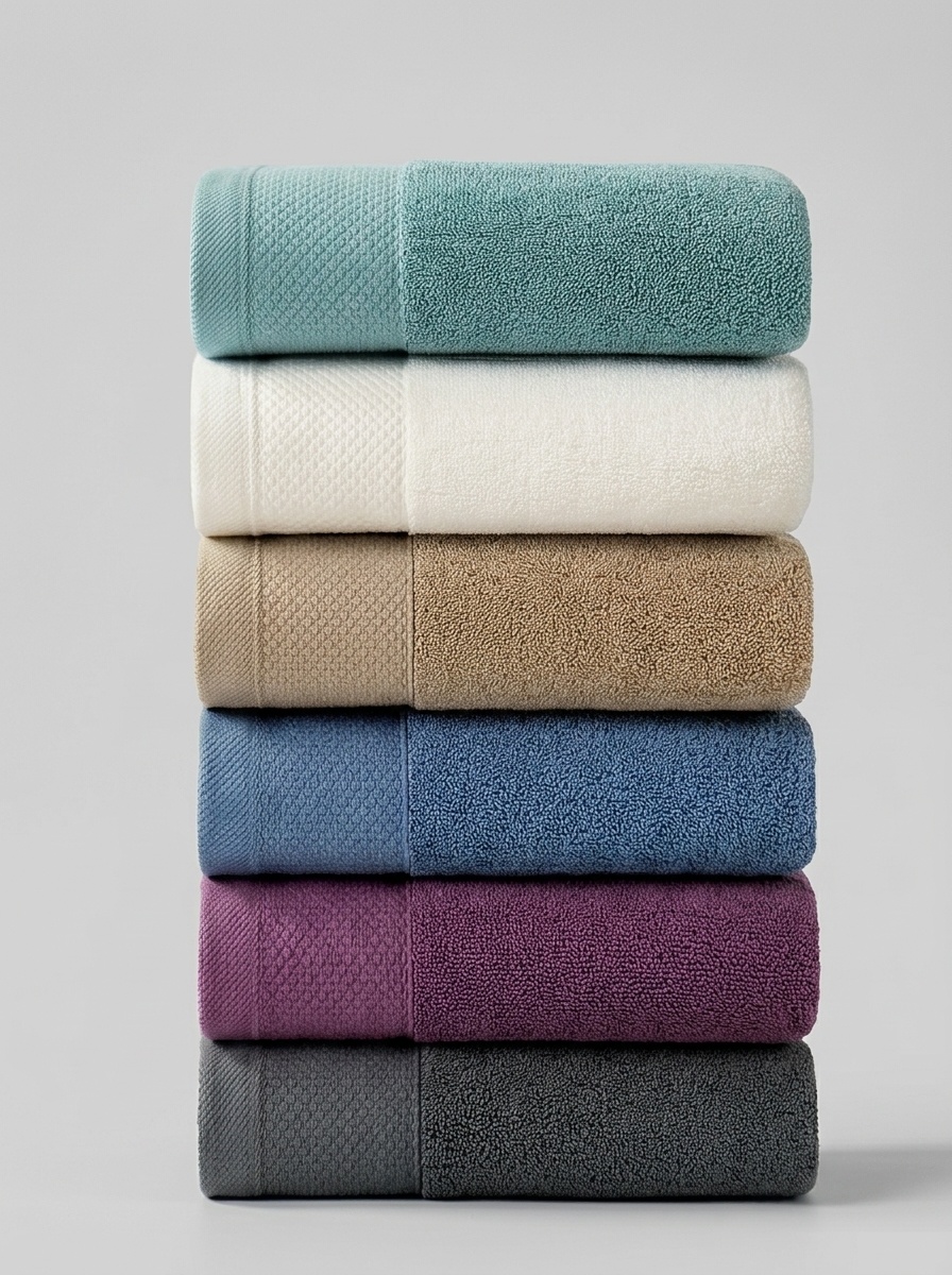 Cotton Plush Terry Bath Towel Set with Dobby Border - 2-Piece Set