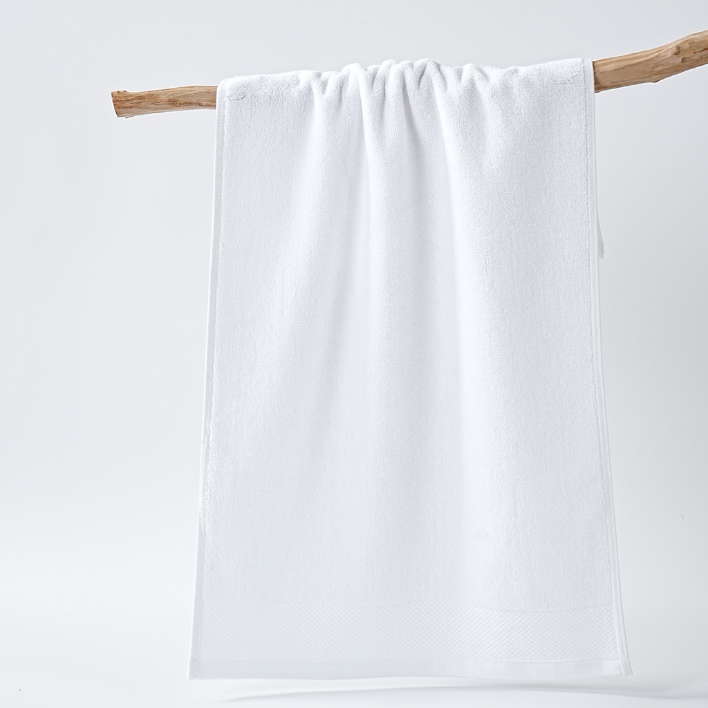 Cotton Plush Terry Bath Towel Set with Dobby Border - 2-Piece Set