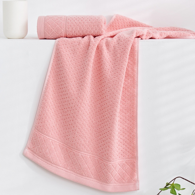 2-Piece Soft Cotton Terry Bath Towel Set with Dobby Border