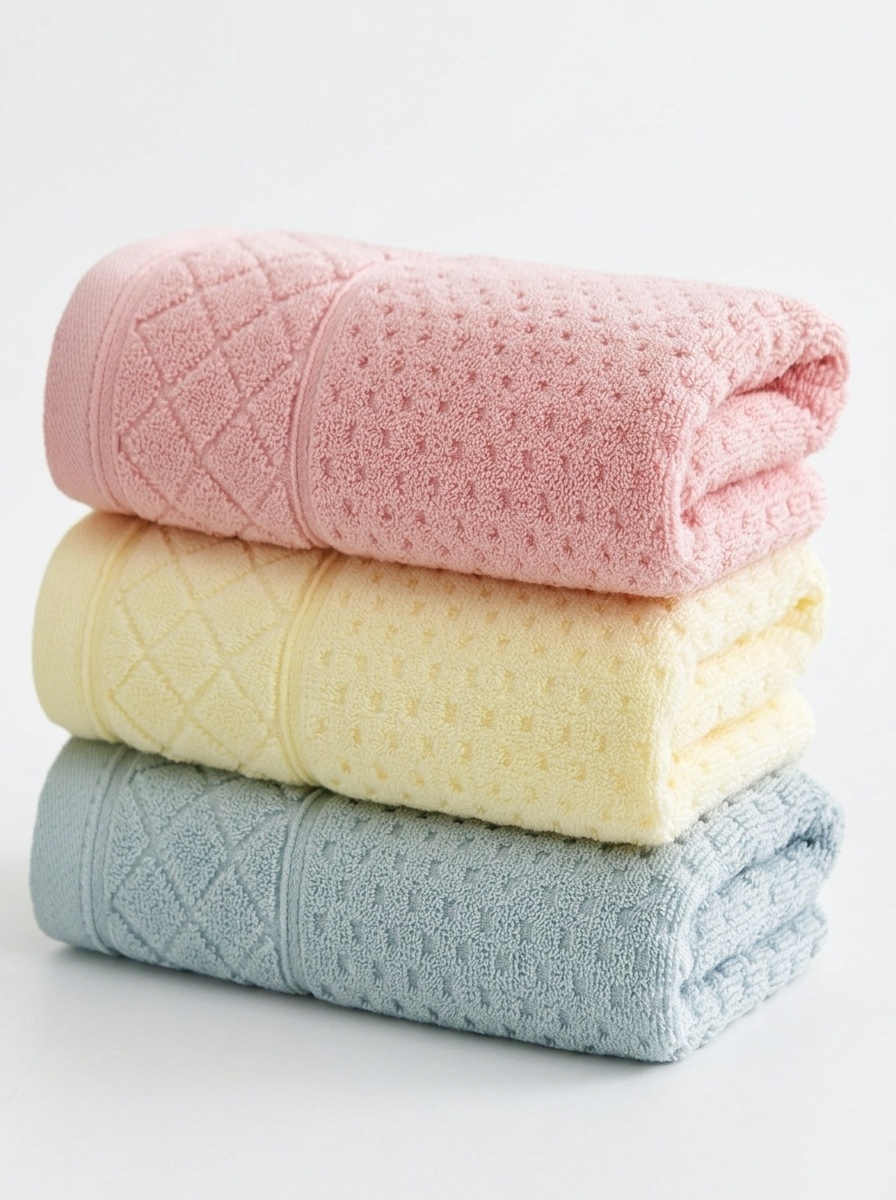 2-Piece Soft Cotton Terry Bath Towel Set with Dobby Border