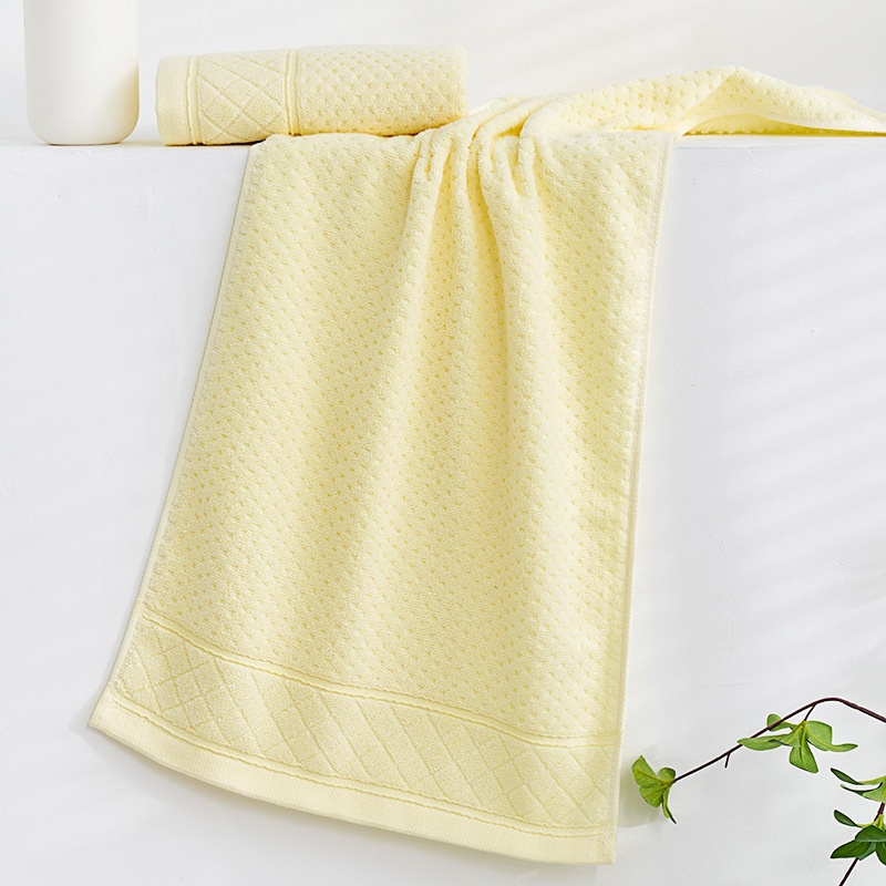 2-Piece Soft Cotton Terry Bath Towel Set with Dobby Border