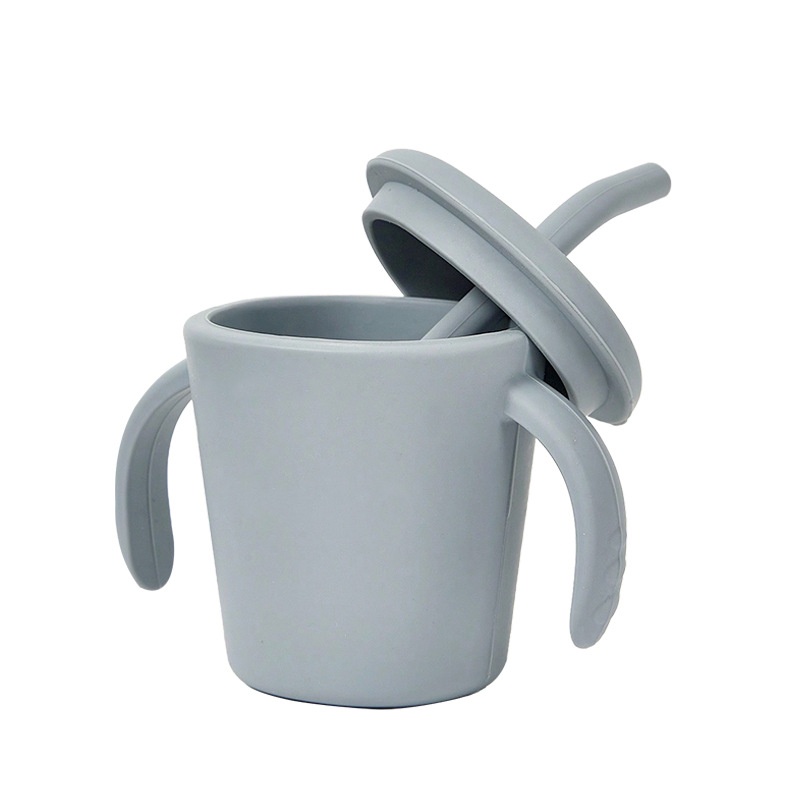 Vaso de silicona para bebés con asas y pajita - Antiderrames