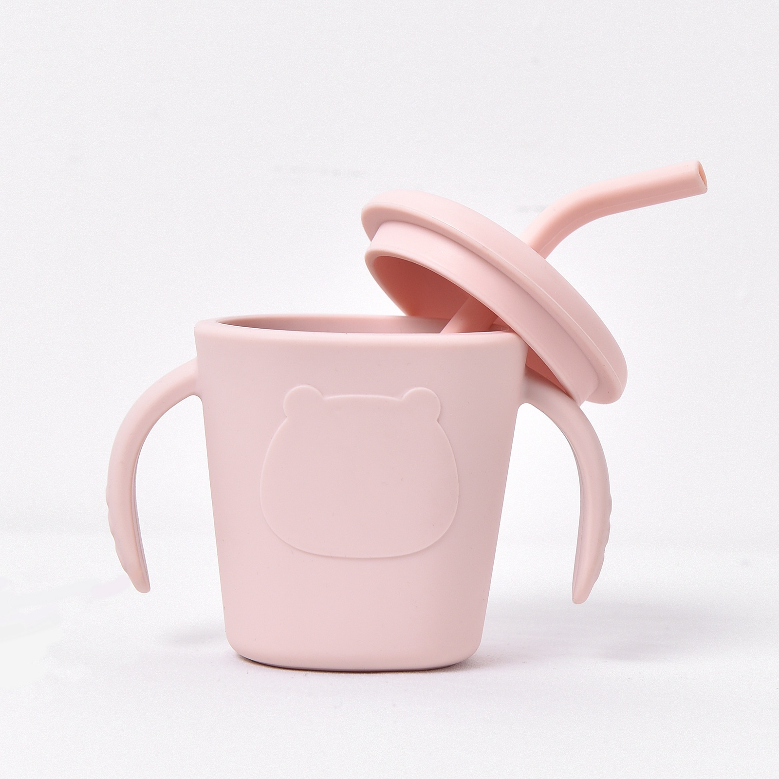 Vaso de silicona para bebés con asas y pajita - Antiderrames