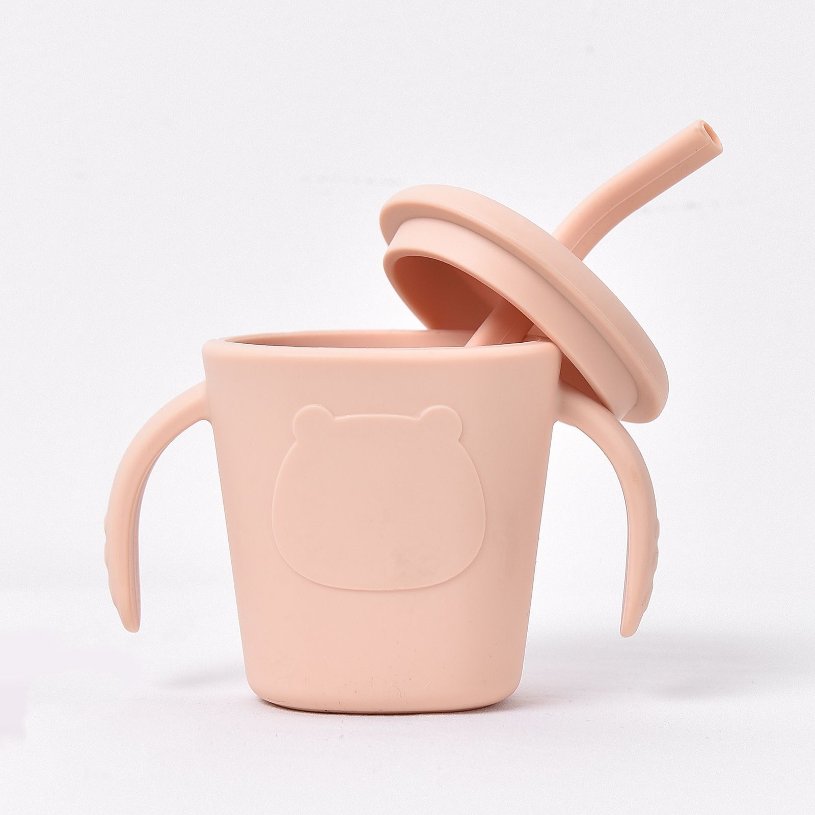 Vaso de silicona para bebés con asas y pajita - Antiderrames