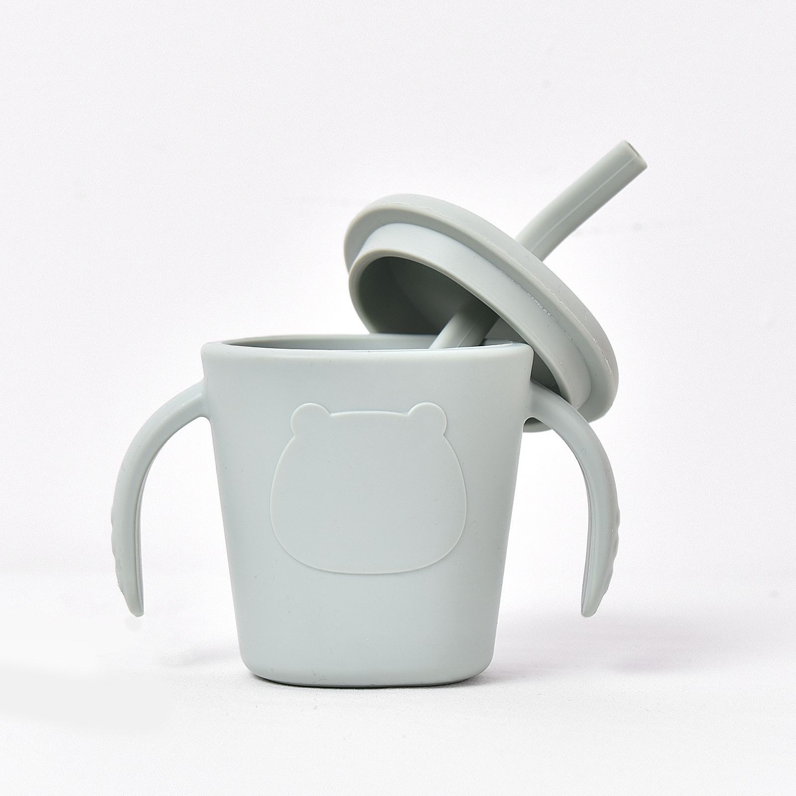 Vaso de silicona para bebés con asas y pajita - Antiderrames