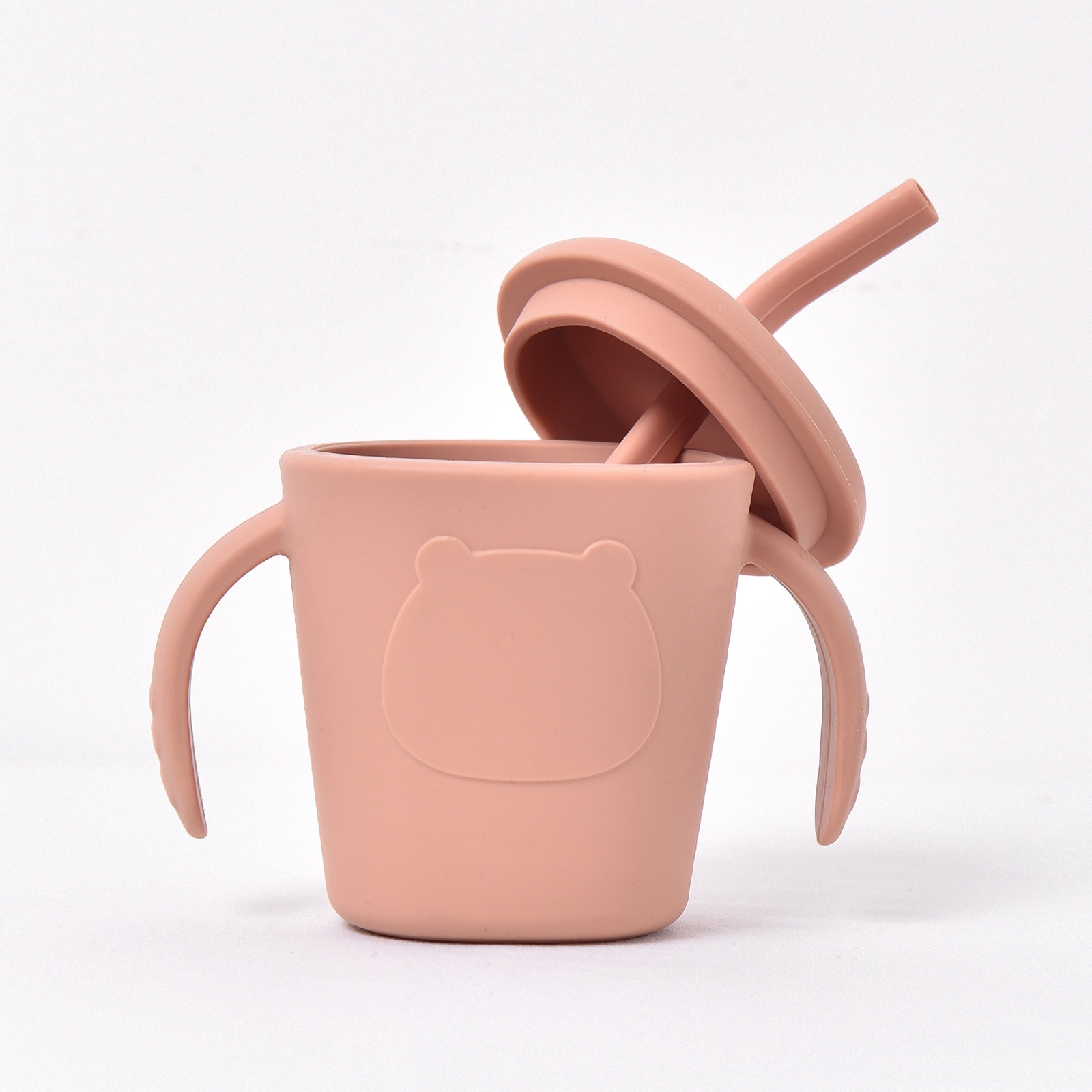 Vaso de silicona para bebés con asas y pajita - Antiderrames