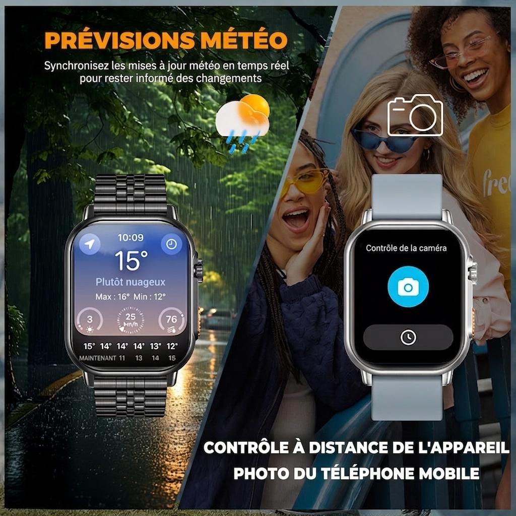 Montre connectée avec appels Bluetooth et suivi d'activité physique CXI-00001