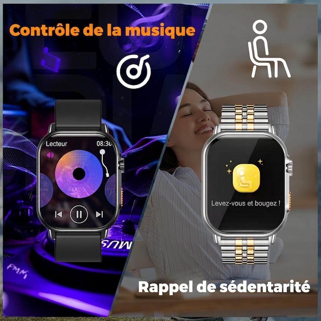 Montre connectée avec appels Bluetooth et suivi d'activité physique CXI-00001