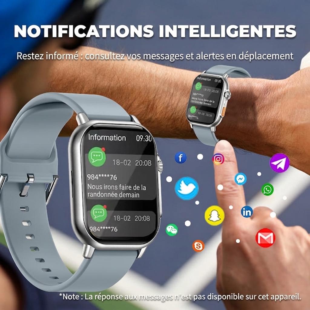 Montre connectée avec appels Bluetooth et suivi d'activité physique CXI-00001
