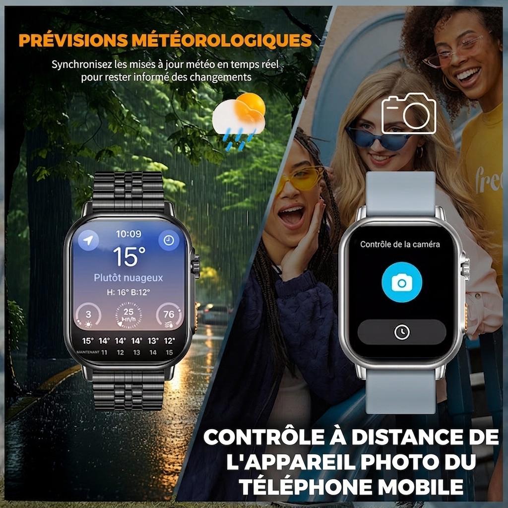 Montre connectée avec appels Bluetooth et suivi d'activité physique CXI-00002