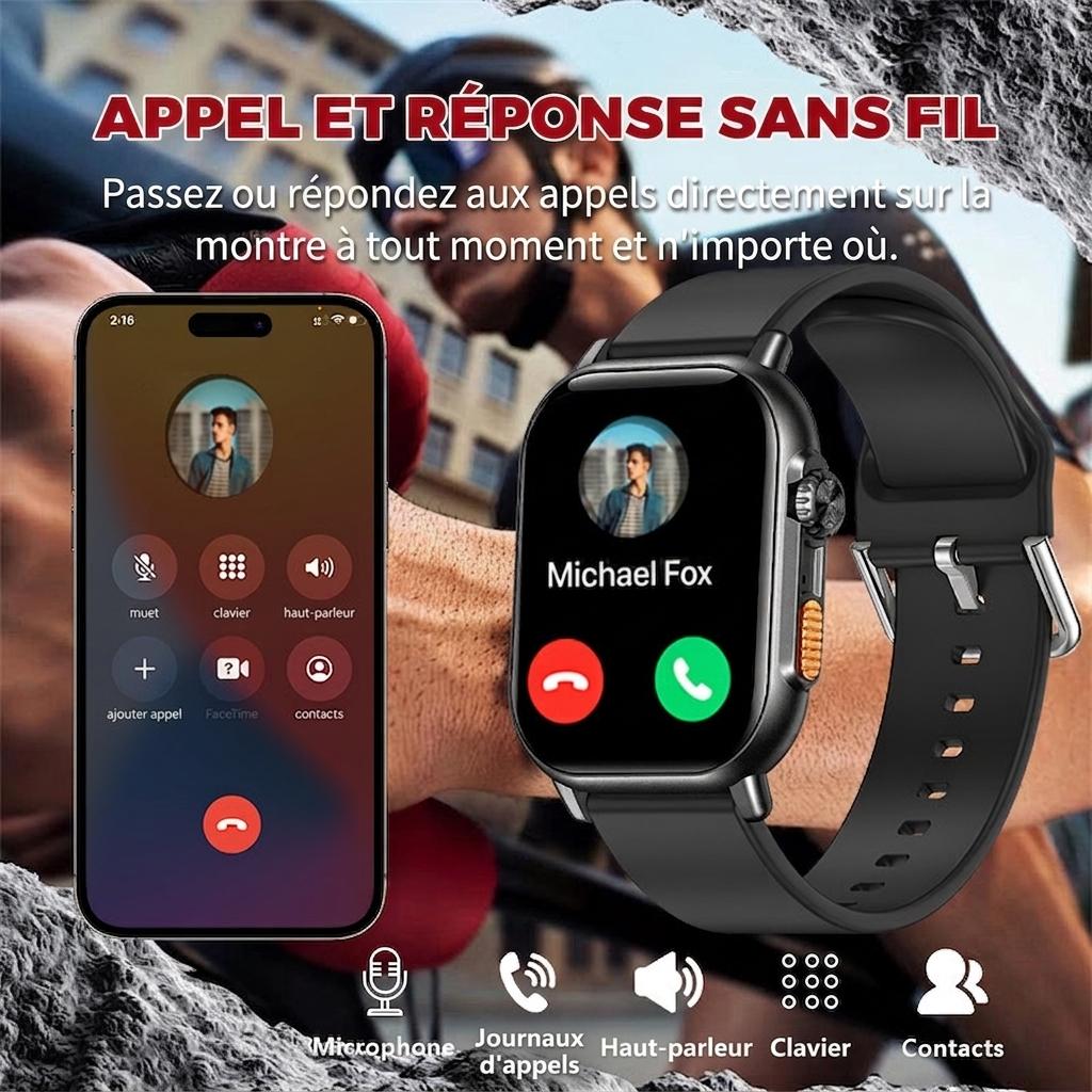 Montre connectée avec appels Bluetooth et suivi d'activité physique CXI-00002