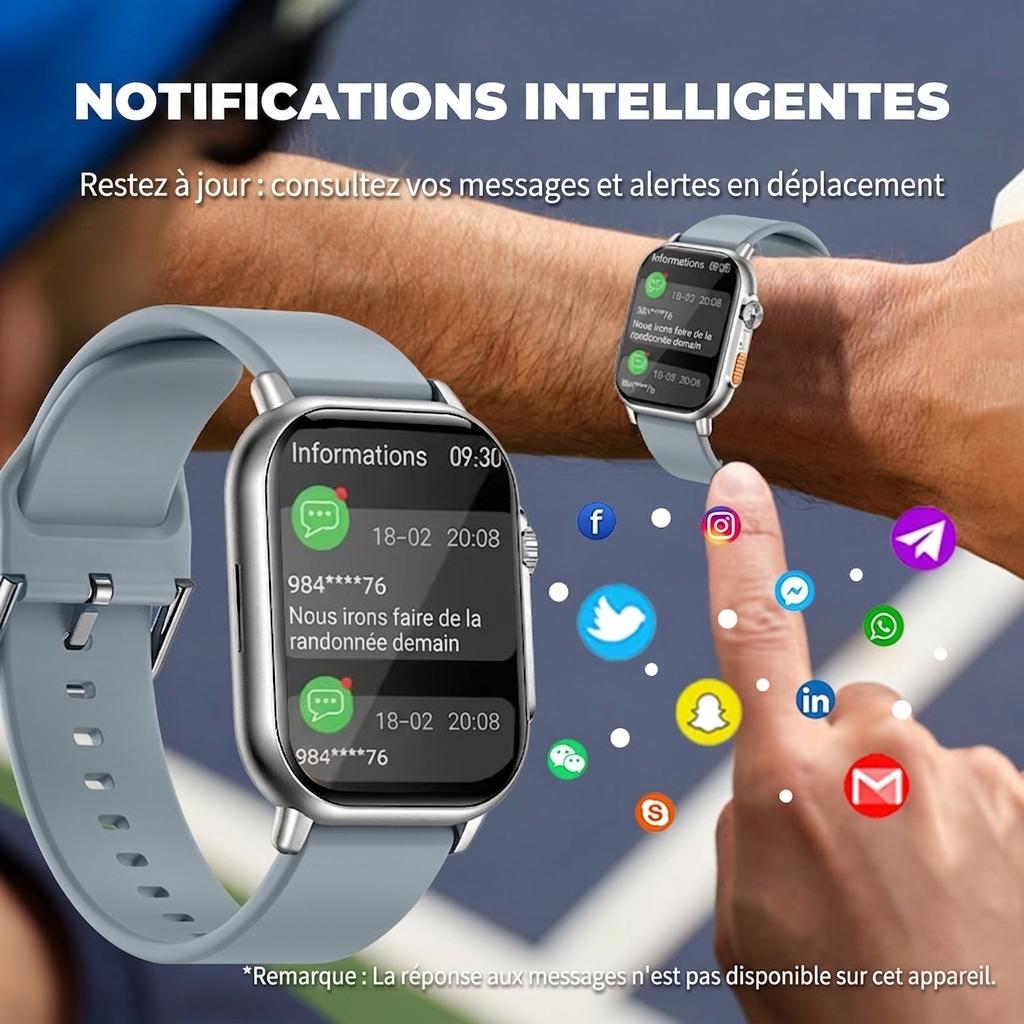 Montre connectée avec appels Bluetooth et suivi d'activité physique CXI-00002