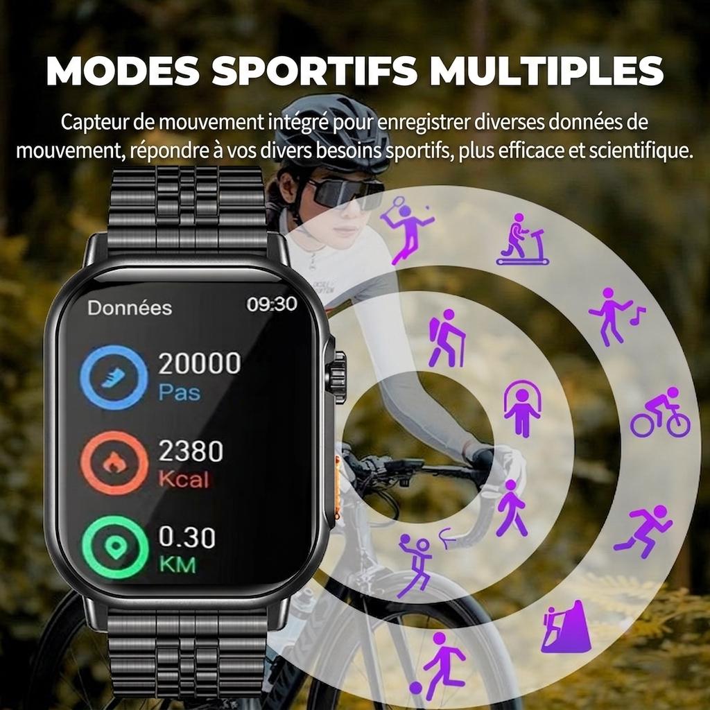 Montre connectée avec appels Bluetooth et suivi d'activité physique CXI-00002