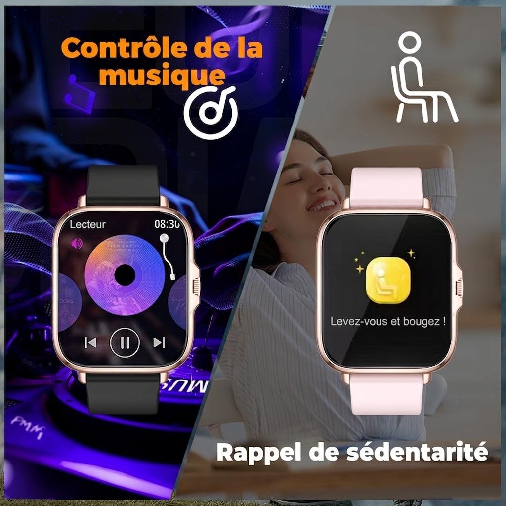 Montre connectée GT2 - Bracelet en silicone avec appels sans fil, suivi d'activité et notifications CXI-00003