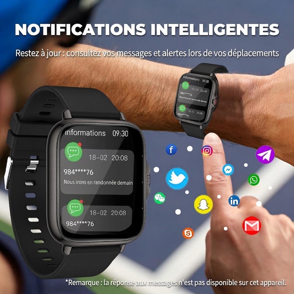 Montre connectée GT2 - Bracelet en silicone avec appels sans fil, suivi d'activité et notifications CXI-00003