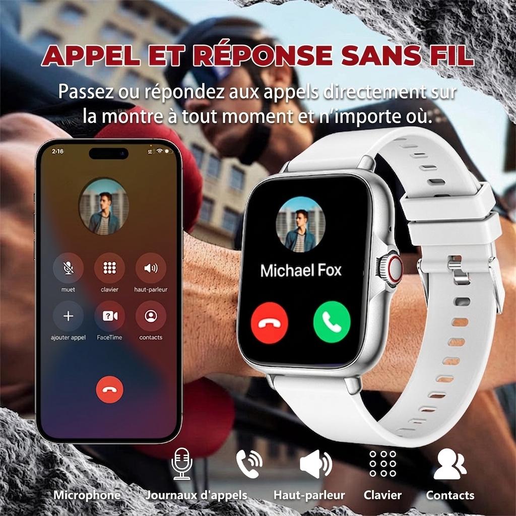 Montre connectée GT2 - Bracelet en acier inoxydable avec appels sans fil, suivi d'activité et notifications CXI-00004