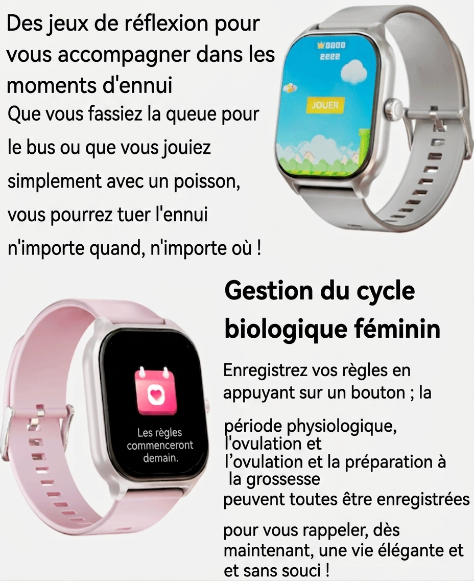 Montre connectée de suivi d'activité physique avec moniteur de fréquence cardiaque CXI-00005