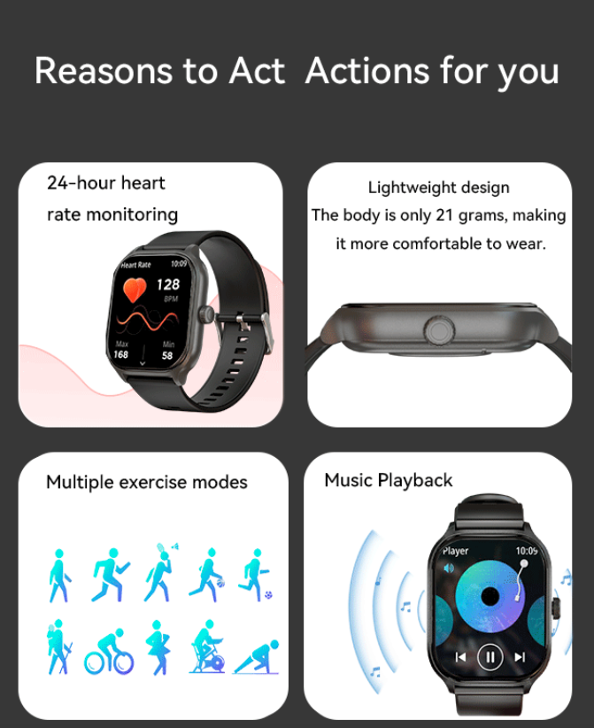 Smart Fitness Tracker Watch with Heart Rate Monitor CXI-00005