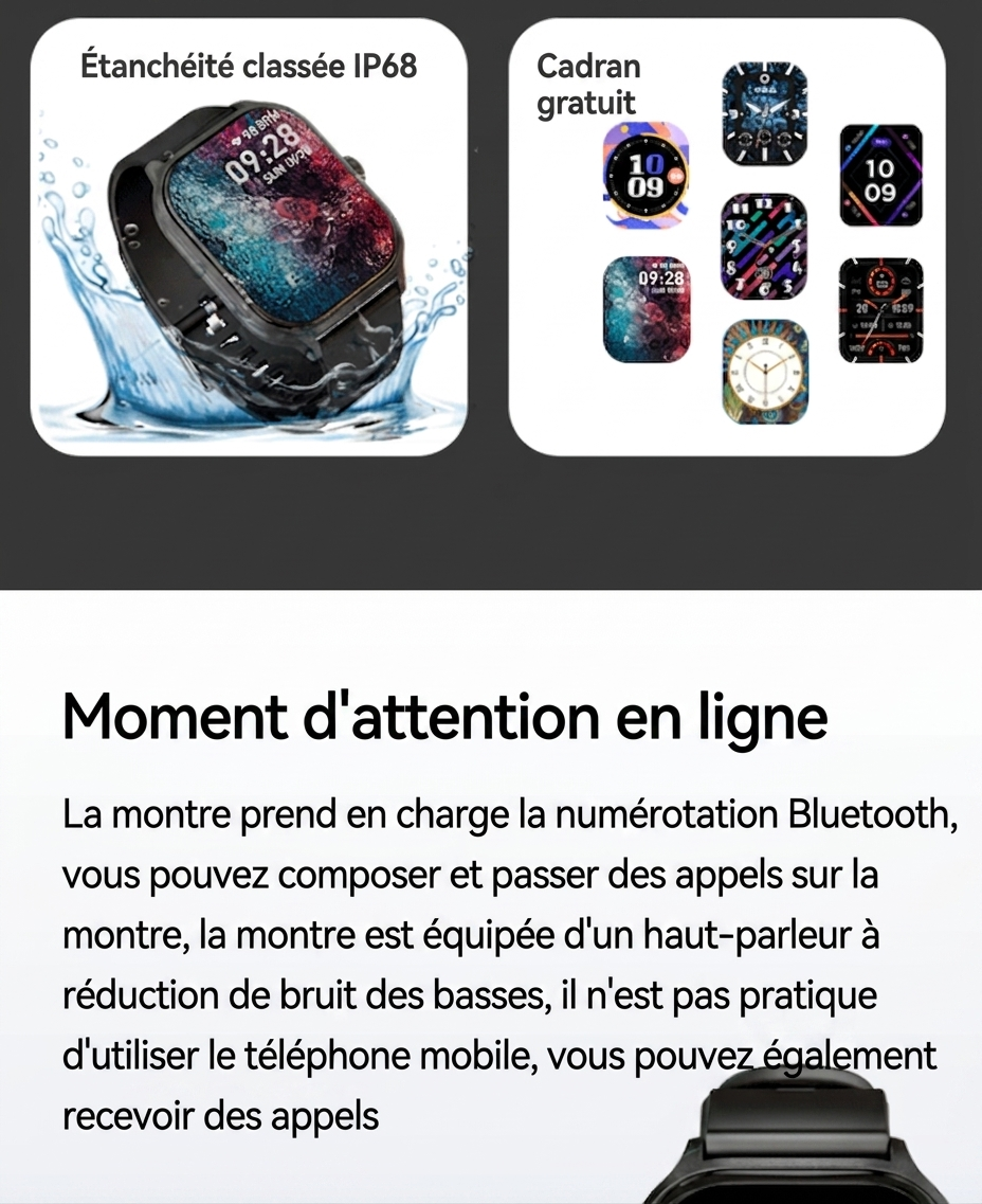 Montre connectée de suivi d'activité physique avec moniteur de fréquence cardiaque CXI-00005