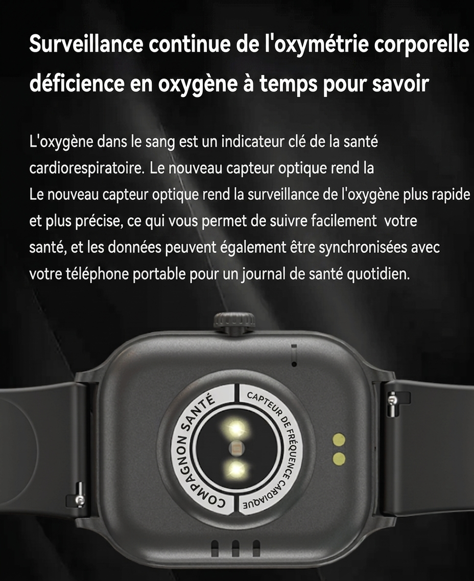 Montre connectée de suivi d'activité physique avec moniteur de fréquence cardiaque CXI-00005