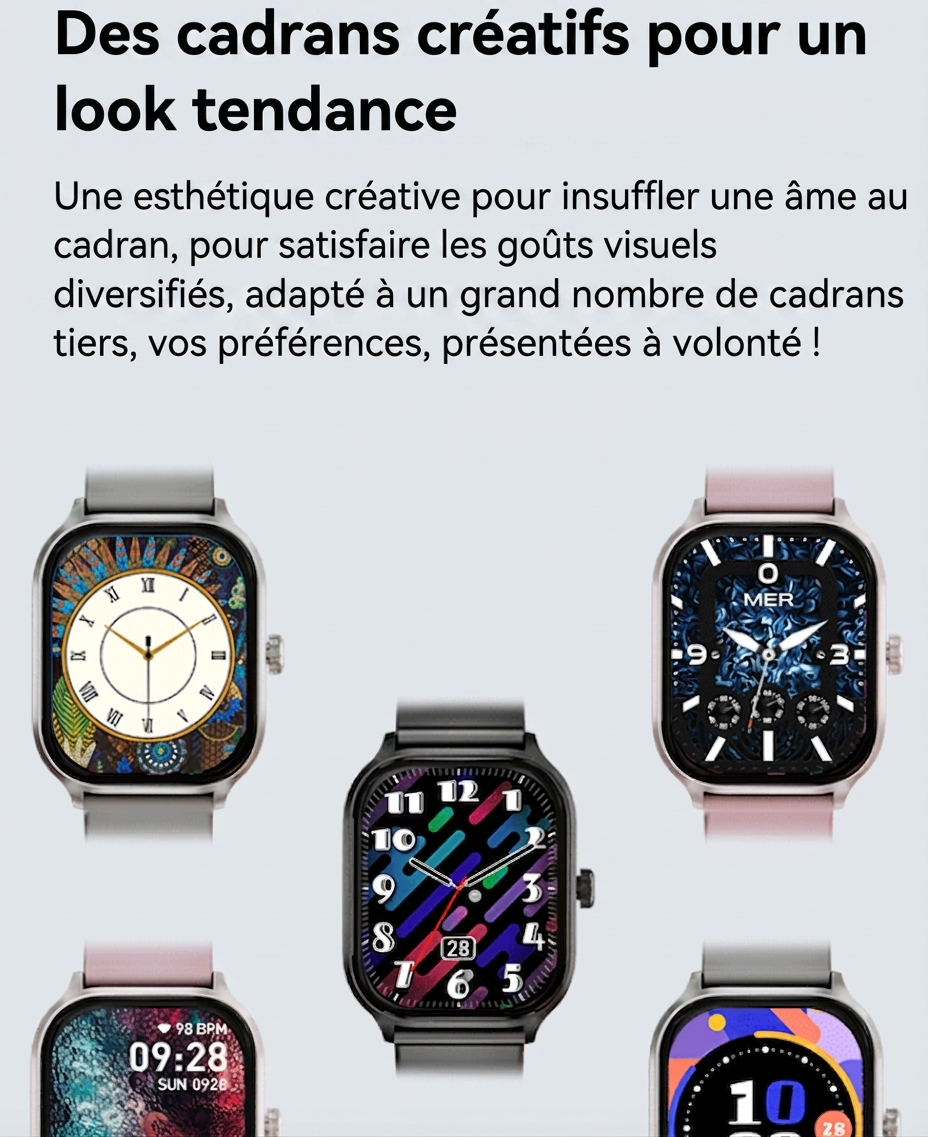 Montre connectée de suivi d'activité physique avec moniteur de fréquence cardiaque CXI-00005