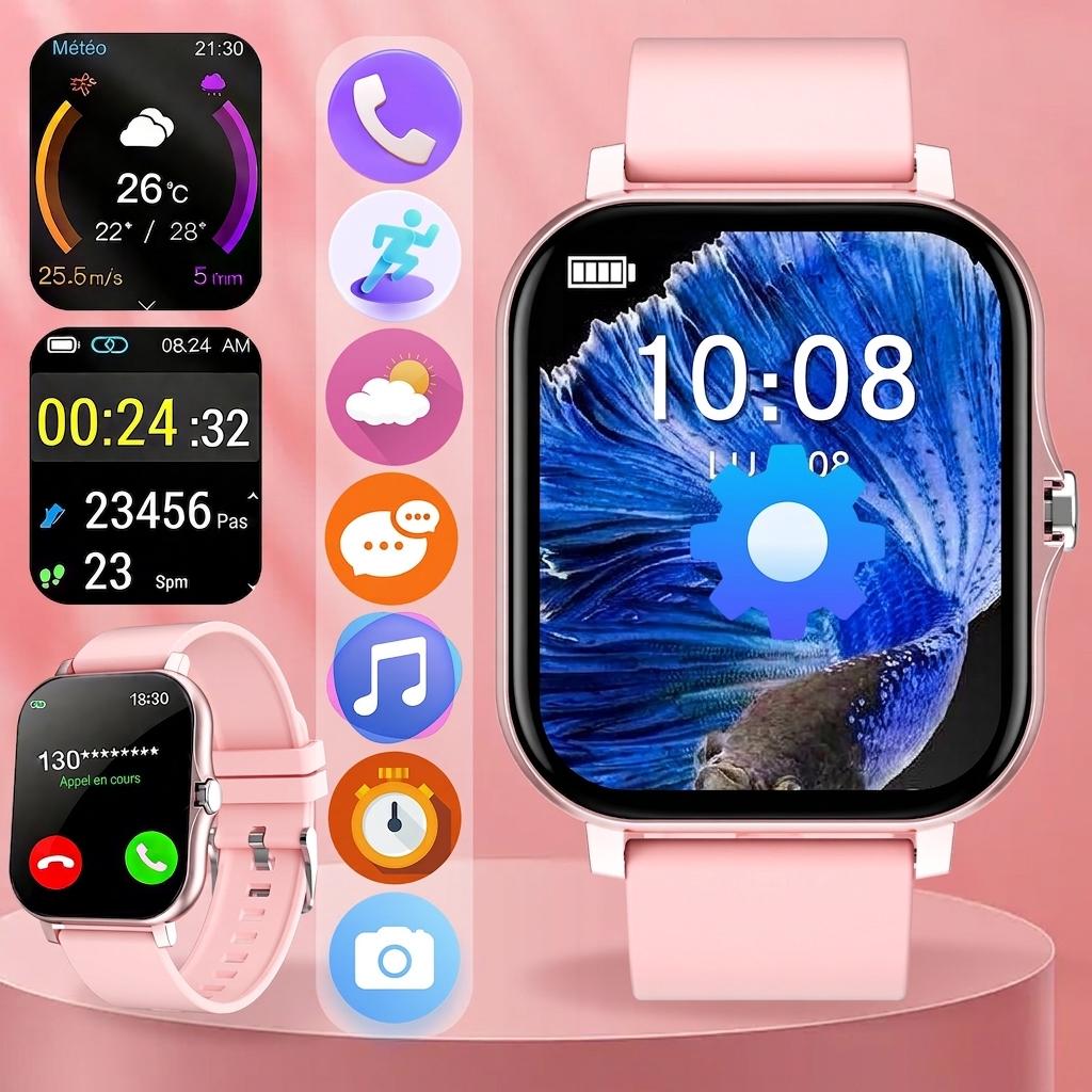 Montre connectée avec écran tactile 1,83" et suivi d'activité physique CXI-00006