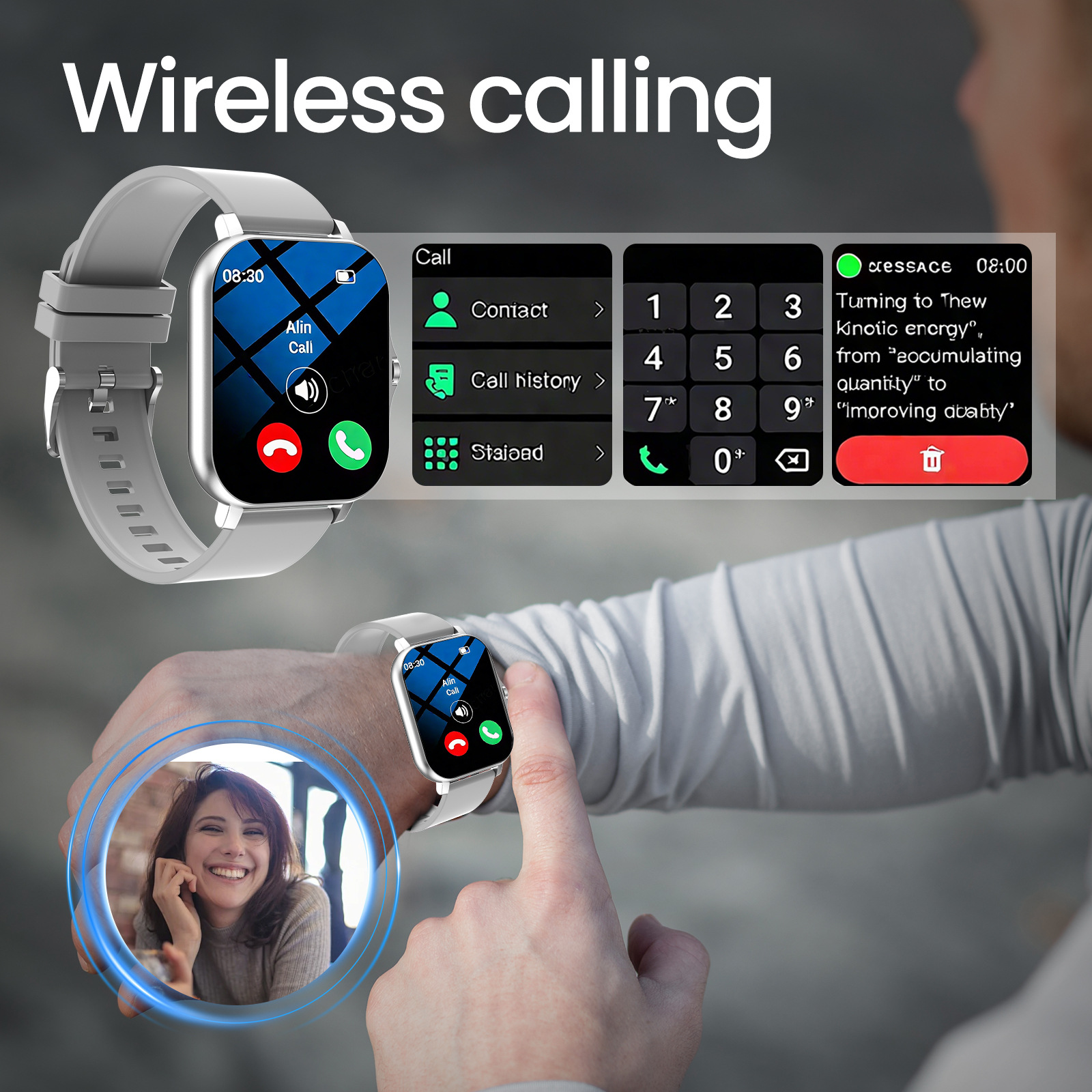 Reloj inteligente con pantalla táctil completa de 1,83" y monitor de actividad física CXI-00006