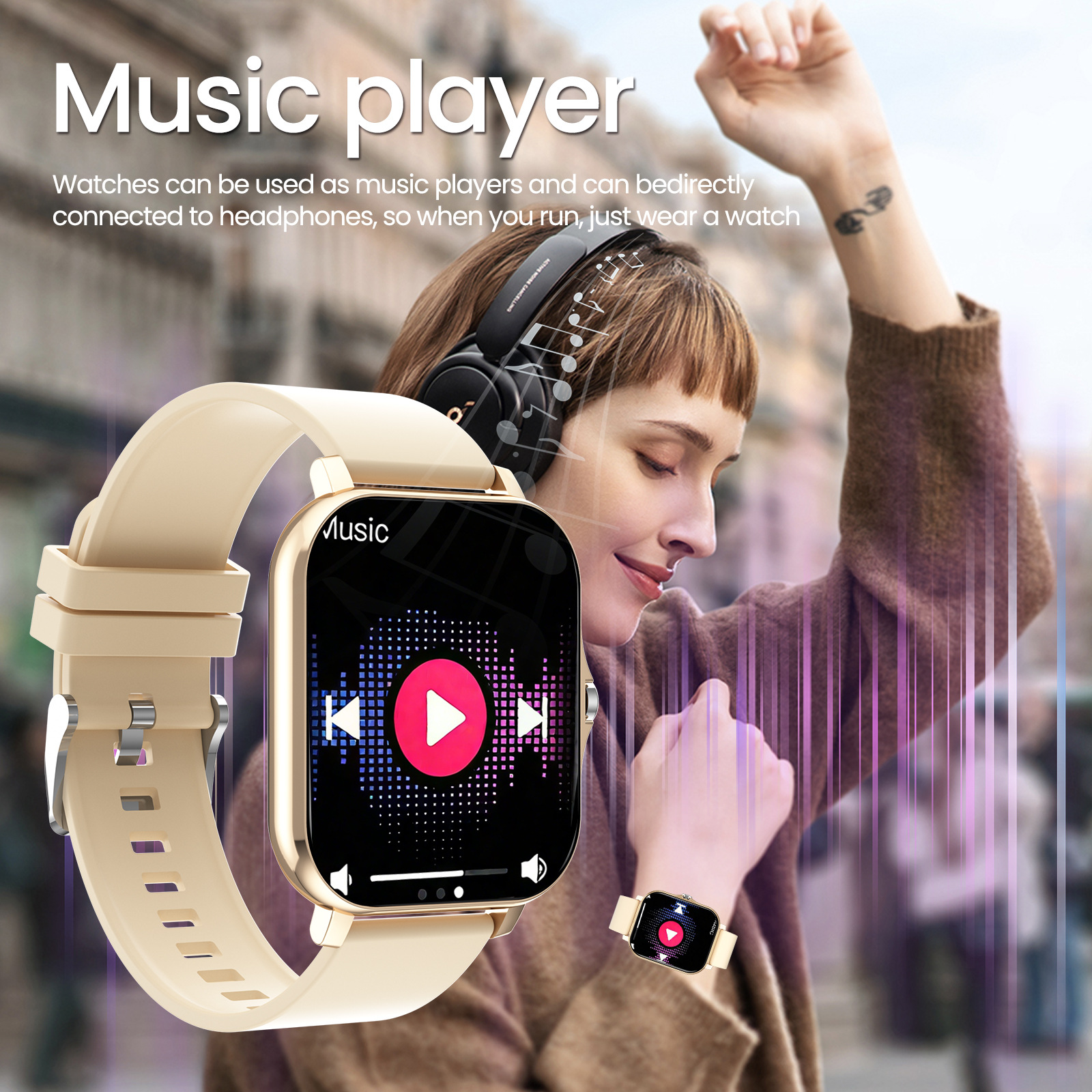 Reloj inteligente con pantalla táctil completa de 1,83" y monitor de actividad física CXI-00006