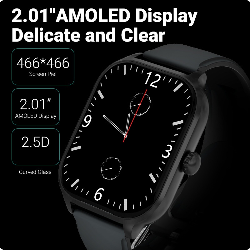 2.01" AMOLED Smart Watch - Fitness Tracker & Custom Dials CXI-00007