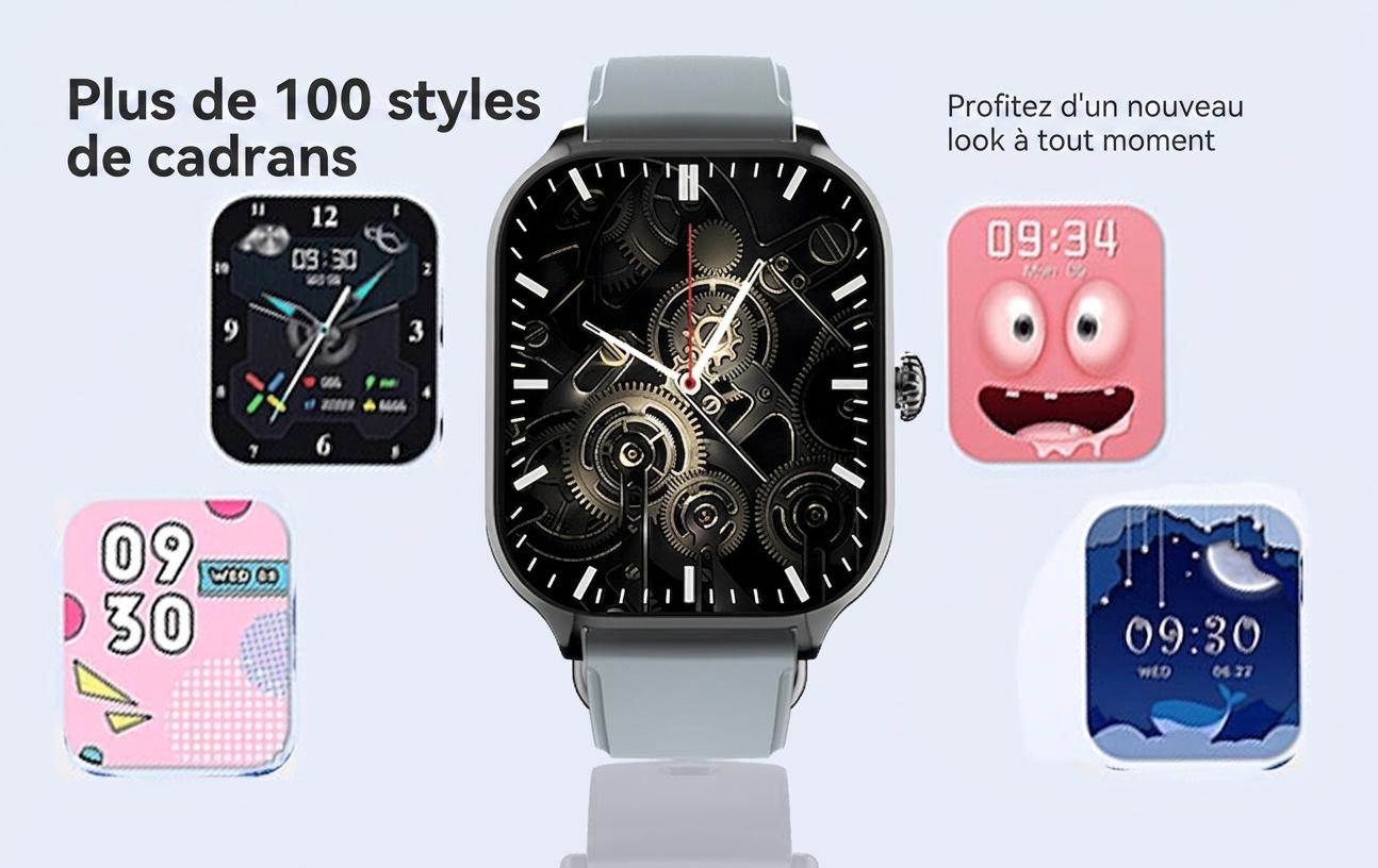 Montre connectée AMOLED 2,01" - Suivi d'activité et cadrans personnalisés CXI-00007