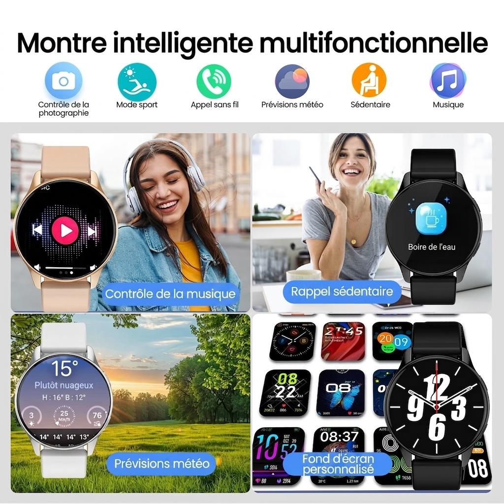 Montre connectée ZW59 avec bracelet en silicone, appels Bluetooth et musique - Bracelet en silicone