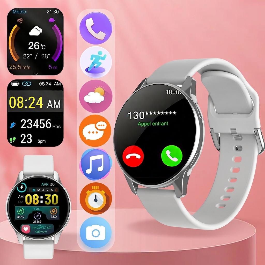 Montre connectée ZW59 avec bracelet en silicone, appels Bluetooth et musique - Bracelet en silicone