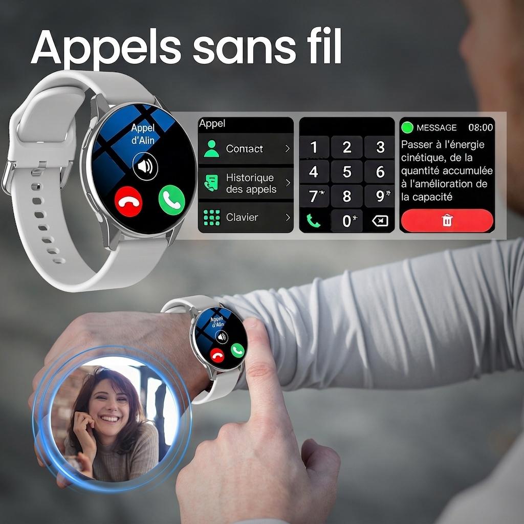 Montre connectée ZW59 avec bracelet en silicone, appels Bluetooth et musique - Bracelet en silicone