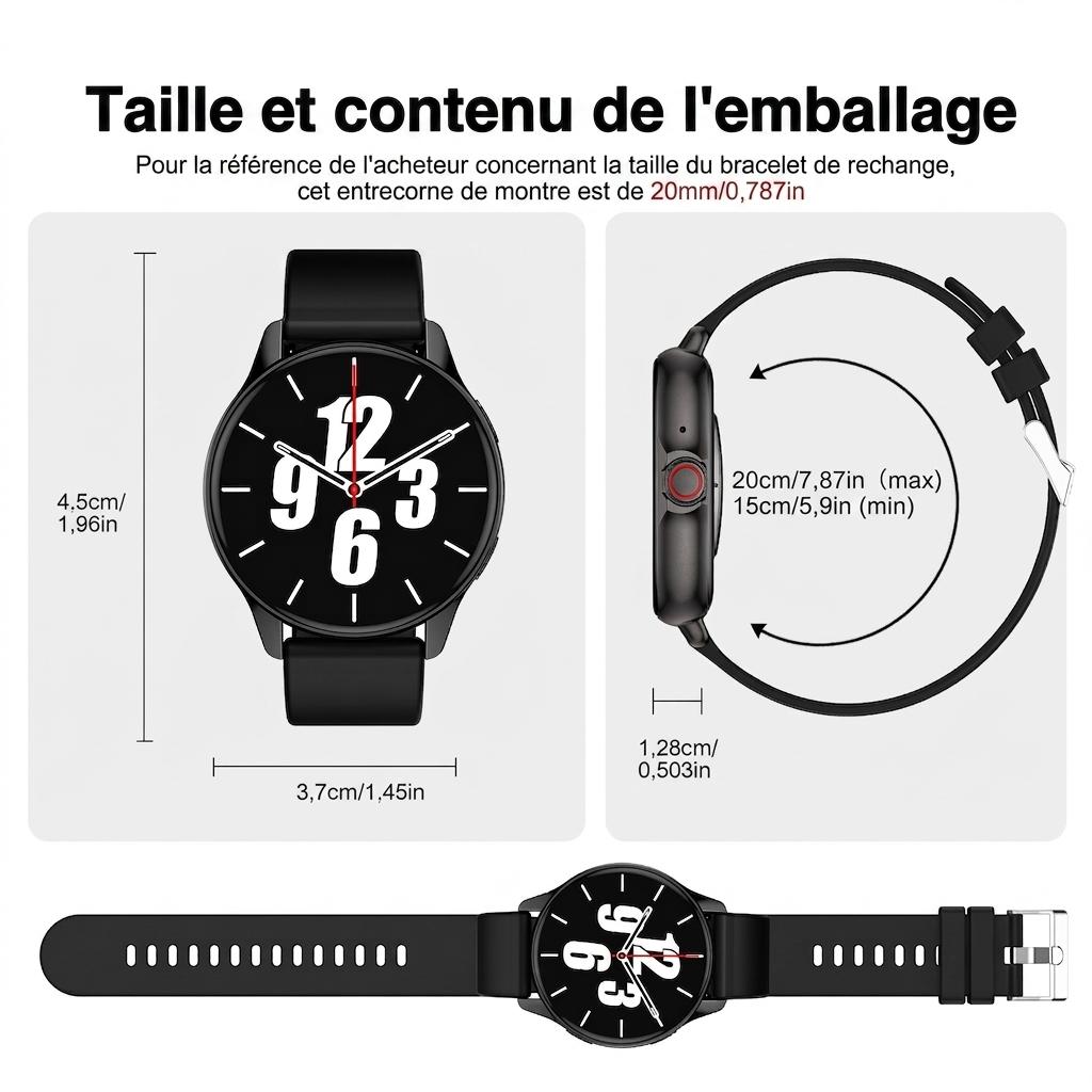 Montre connectée ZW59 avec bracelet en silicone, appels Bluetooth et musique - Bracelet en silicone
